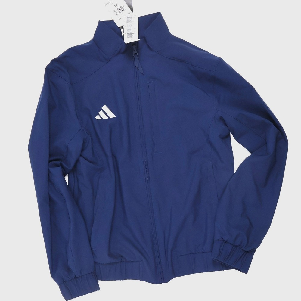 Adidas Full Zip Woven Jacket Navy Blue Solid XS NWT $100 MSRP